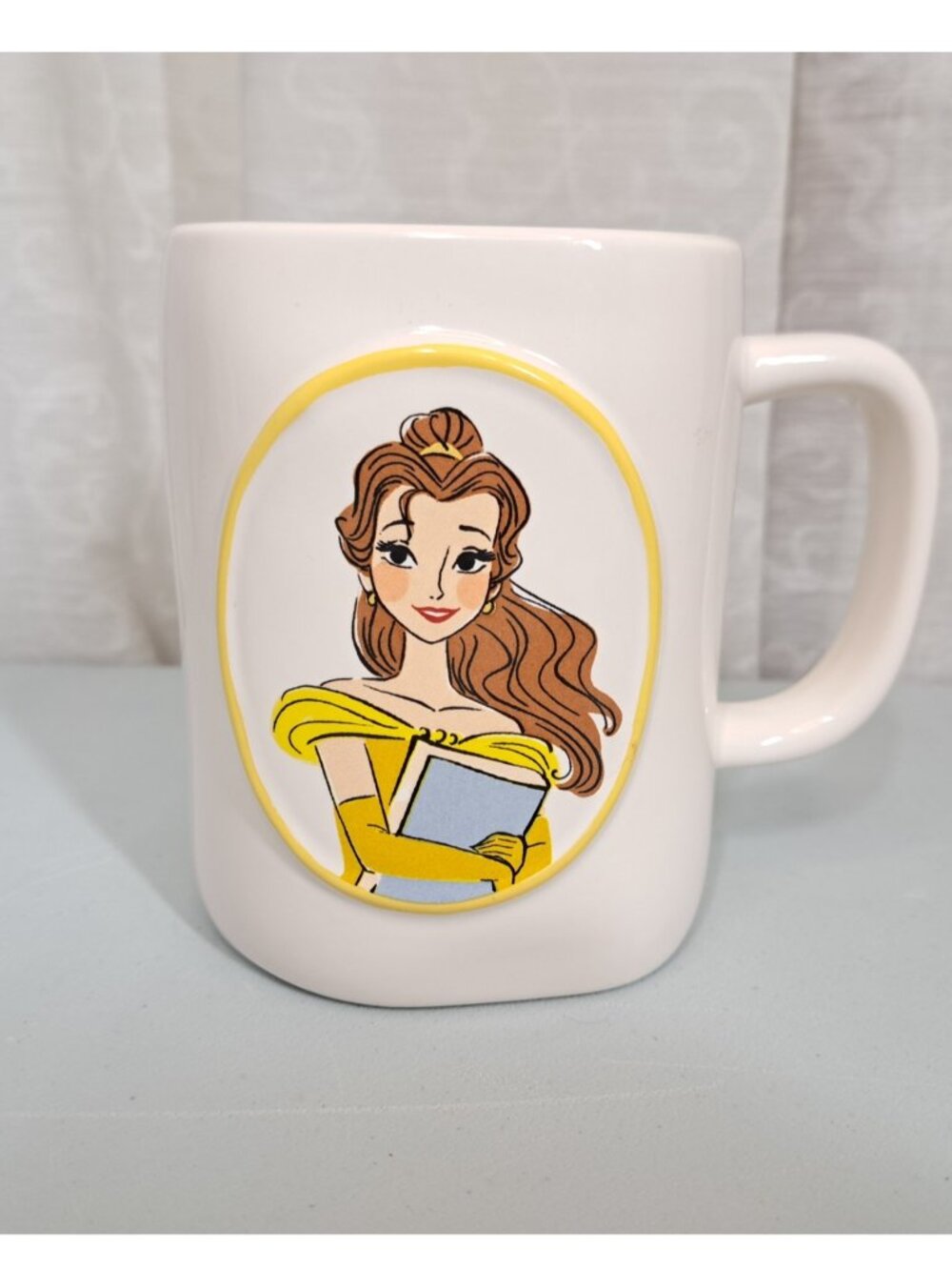 Rae Dunn Disney Princess Belle Coffee Mug Lost In A Book Beauty and The Beast